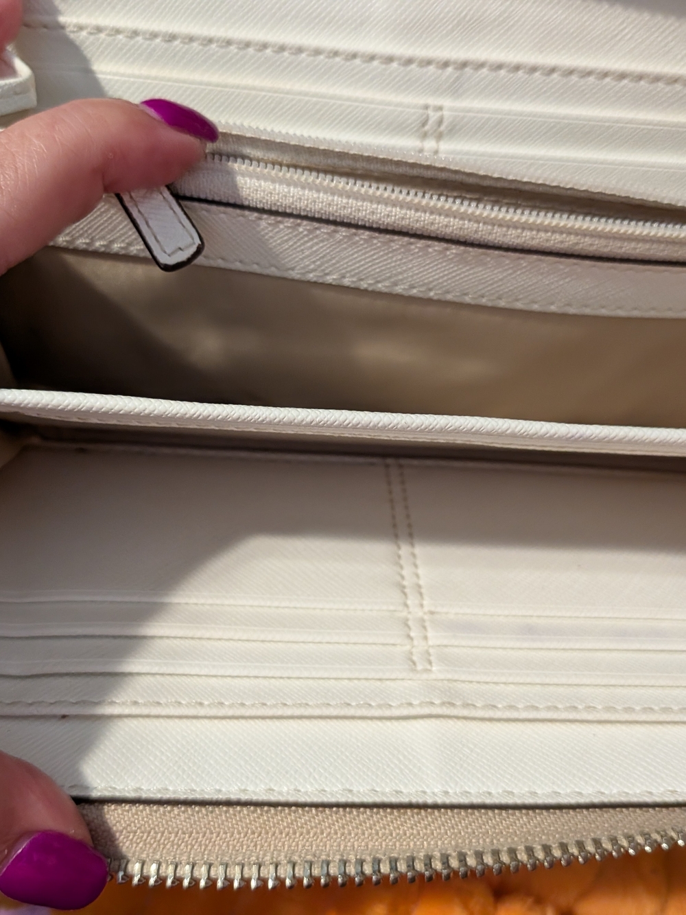 Coach Zebra Print Zip Around Wallet in Beige and Cream - Picture 12 of 15